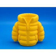 Birsence 3D Baskı Şişme Mont Kalemlik - Masaüstü Organizer-Sarı