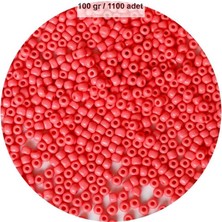Birsence Karpuz Pembesi Renk 4 mm Yaklaşık 1100 Adet / 100 Gram Cam Boncuk Oya Yazma Bileklik ve Kolye
