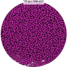 Birsence Fuşya Renk 4 mm Yaklaşık 1100 Adet / 100 Gram Cam Boncuk Oya Yazma Bileklik ve Kolye