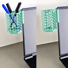 Birsence 3D Baskı Monitor Kalemlik - Petek Desenli Laptop Kenar Altıgen Kalemlik-Mint