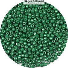 Birsence Koyu Yeşil Renk 4 mm Yaklaşık 660 Adet / 60 Gram Cam Boncuk Oya Yazma Bileklik ve Kolye