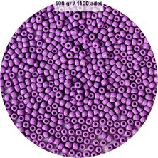 Birsence Mor Renk 4 mm Yaklaşık 1100 Adet / 100 Gram Cam Boncuk Oya Yazma Bileklik ve Kolye