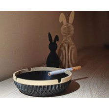 Birsence 3D Baskı Iki Renkli Yuvarlak Küllük Baklava Dokulu Geniş Dekoratif Kül Tablası Masaüstü ve Balkon