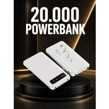 Birsence 20.000MAH Pd Powerbank LED Işık LCD Ekran Dahili Kablo Çoklu Giriş Yeni Nesil