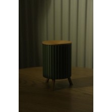 Birsence 3D Baskı Ayaklı Küllük Fitilli Gövde Ahşap Görünümlü Delikli Kapaklı Retro Dekoratif Sigara Küllüğü