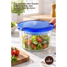 Yenilig 3 Adet Derin Saklama Kabı Seti – 3'lü Sızdırmaz Mavi Kapaklı Şeffaf Gıda Kabı, Bpa Içermez, Food Container