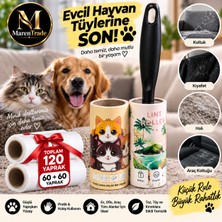 Maren Trade Tüy Toplayıcı Rulo 120 Yaprak (60+60) – Kedi & Köpek Tüy Temizleme Lint Roller