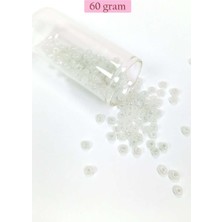 Birsence Dökme Cam Kum Boncuk Büyük Boy (6/0) 4 mm - 60 Gram - Inci Beyaz - BNC117