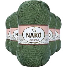 Birsence 5 Adet Pırlanta Amigurumi El Örgü Ipi Yünü Haki Yeşil 11253