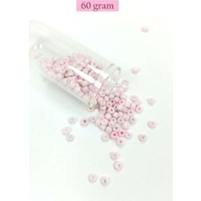 Birsence Dökme Cam Kum Boncuk Büyük Boy (6/0) 4 mm - 60 Gram - Toz Pembe - BNC113