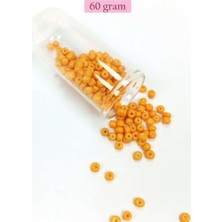 Birsence Dökme Cam Kum Boncuk Büyük Boy (6/0) 4 mm - 60 Gram - Açık Turuncu - BNC131