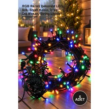Yenilig 5 Adet 10M 100 LED Boncuk Lamba – Rgb Renkli Dekoratif LED Işık, Siyah Kablo, Iç ve Dış Mekan, String Lights