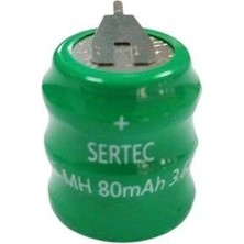 Birsence Sertec - 3.6V 3S1P 80 Mah 2 Pin Nı-Mh Buton Pil