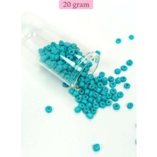 Birsence Dökme Cam Kum Boncuk Büyük Boy (6/0) 4 mm - 20 Gram - Camgöbeği Yeşili - BNC082