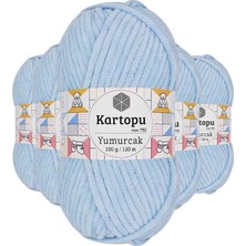 Birsence 5 Adet Yumurcak Kadife El Örgü Ipi Bebe Mavi K523