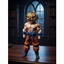 OEM Dragon Ball Z Super Saiyan Goku Figür - 3D Baskı Renkli Heykeli, Masaüstü Dekoratif Anime Biblo