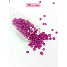 Birsence Dökme Cam Kum Boncuk Büyük Boy (6/0) 4 mm - 20 Gram - Eflatun - BNC102