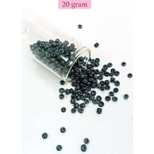 Birsence Dökme Cam Kum Boncuk Büyük Boy (6/0) 4 mm - 20 Gram - Siyah - BNC084