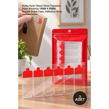 Yenilig 3 Adet Çift Taraflı Bant – Kolay Açılır Güçlü Nano Yapışkan, Hazır Kesilmiş 18MM x 50MM, Double Sided Tape, Adhesive Strip
