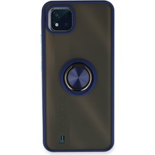 Bezos Realme C11 2021 Uyumlu Kılıf Montreal Yüzüklü Silikon Kapak - Lacivert