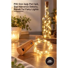 Yenilig 200 Adet Mantar Tıpa Peri LED – Pilli Gün Işığı Peri Işık, Şişe Kavanoz Dekoru, Esnek Tel Fairy Lights