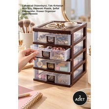 Yenilig 2 Adet Mini 4 Çekmeceli Komidin Organizer – Çekmeceli Düzenleyici, Takı Kırtasiye Hobi Için, Dayanıklı Plastik, Şeffaf Çekmeceler, Drawer Organizer