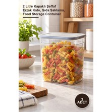 Yenilig 3 Adet Dikdörtgen Saklama Kabı – 2 Litre Kapaklı Şeffaf Erzak Kabı, Gıda Saklama, Food Storage Container