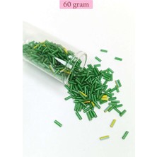 Birsence Uzun Boru Kesme Boncuk Çap 2mm Uzunluk 10 mm - 60 Gram - Yeşil - BNC295