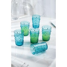 Birsence Akrilik Aquamarin 6'lı Kısa Bardak & Su Meşrubat Kahve Yanı Bardağı 400 ml ( Cam Değildir )