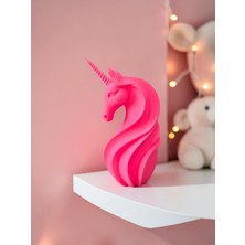 Todekora Pembe Unicorn Biblo Masaüstü Dekoratif Heykel Genç Kız Odası Aksesuarı 24 cm