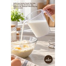 Yenilig 1 Adet 1 Litre Ölçü Kabı – Şeffaf Gıda Uyumlu Plastik Ölçü Kabı, Ergonomik Kulp, Damlatmaz Ağız, Kabartma ml Göstergeli, Measuring Jug