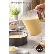 Yenilig 10 Adet 2 Litre Ölçü Kabı – Şeffaf Gıda Uyumlu Plastik Ölçüm Kabı, Ergonomik Uzun Kulp, Damlatmaz Döküm Ağzı, 2000 ml Measuring Jug Measuring Cup