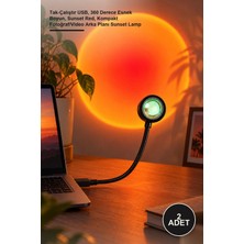 Yenilig 2 Adet Taşınabilir USB Sunset Ambiyans Işığı Lamba – Tak-Çalıştır Usb, 360 Derece Esnek Boyun, Sunset Red, Kompakt Fotoğraf/video Arka Planı Sunset Lamp