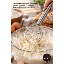 Yenilig 4 Adet Profesyonel Paslanmaz Çelik Danimarka Hamur Çırpıcı – Danimarka Stil Hamur Karıştırıcı, Hamur Yoğurma ve Yumurta Çırpma, Stainless Steel Whisk