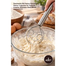 Yenilig 2 Adet Profesyonel Paslanmaz Çelik Danimarka Hamur Çırpıcı – Danimarka Stil Hamur Karıştırıcı, Hamur Yoğurma ve Yumurta Çırpma, Stainless Steel Whisk