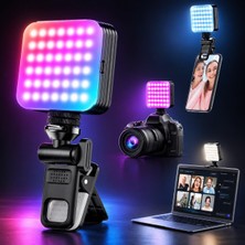 Mini Rgb LED Dolgu Işığı, 108 Led, 6W, 2000MAH, 2500-9000K, CRI≥95,%0-100 Ayarlanabilir Parlaklık, 7 Geçişli Renk, Usb-C, 1/4 Vida Bağlantısı, 360° Aç