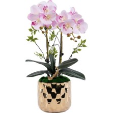 Yapay Çiçek Saksı Sahte Orkide Yapay Phalaenopsis Çiçekler Bitki Aranjmanı Yapay Çiçekler Yemek Masası Oturma Odası Dekorasyonu Güzel Şekil