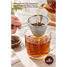 Yenilig 10 Adet Ince Gözenekli Paslanmaz Çelik Çay ve Kahve Süzgeci – Mikro Gözenekli Filtre, Kupaya/çaya Oturan Ergonomik Kanatlı Tasarım, Stainless Steel Tea & Coffee Strainer