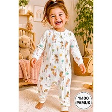 Mini Kiti Elyafsız Organik Kışlık Uzun Kollu Çift Kat %100 Pamuk Pazen Bambili Çocuk Bebek Uyku Tulumu
