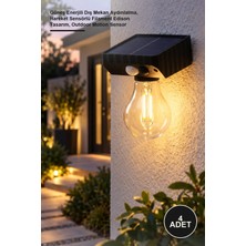 Yenilig 4 Adet Solar Sensörlü LED Ampul Lamba – Güneş Enerjili Dış Mekan Aydınlatma, Hareket Sensörlü Filament Edison Tasarım, Outdoor Motion Sensor