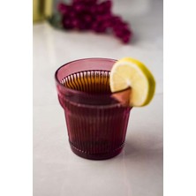 Birsence Akrilik Mürdüm 6'lı Kısa Bardak & Su Meşrubat Kahve Yanı Bardağı 300 ml ( Cam Değildir )