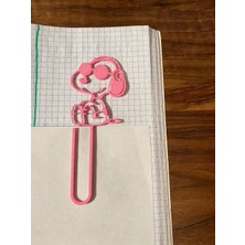 Birsence 3D Baskı Gözlüklü Sevimli Köpek Figürlü Kitap Ayracı 4lü - - Pembe