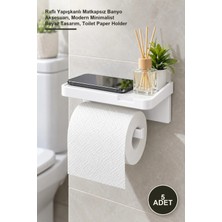 Yenilig 5 Adet Tuvalet Kağıdı Askılığı – Raflı Yapışkanlı Matkapsız Banyo Aksesuarı, Modern Minimalist Beyaz Tasarım, Toilet Paper Holder
