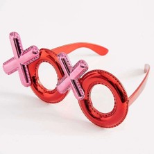Birsence Kırmızı Renk Xoxo Yazılı Parti Gözlüğü 17X7 cm