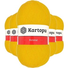 Birsence 5 Adet Kristal Çift Katlı El Örgü Lif Ipi Koyu Sarı K320