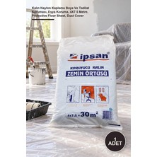Yenilig 1 Adet Koruyucu Zemin Örtüsü – Kalın Naylon Kaplama Boya ve Tadilat Koruması, Eşya Koruma, 4x7.5 Metre, Protective Floor Sheet, Dust Cover