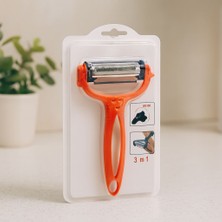 Royaleks 3in1 360° Dönen Başlıklı Metal Soyacak - Renkli Plastik Sap
