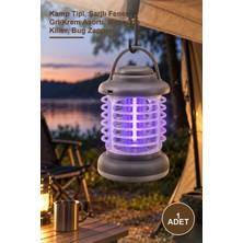Yenilig 1 Adet 360° Korumalı Uv Işıklı Sinek Kovucu – Kamp Tipi, Şarjlı Fener, Gri/krem Asorti, Mosquito Killer, Bug Zapper