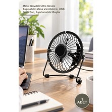 Yenilig 1 Adet Masaüstü Mini USB Fan – Metal Gövdeli Ultra Sessiz Taşınabilir Masa Vantilatörü, USB Desk Fan, Ayarlanabilir Başlık