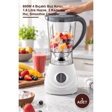 Yenilig 3 Adet Turbo Doğrayıcı Blender – 600W 4 Bıçaklı Buz Kırıcı, 1.6 Litre Hazne, 2 Kademe Hız, Smoothie Chopper